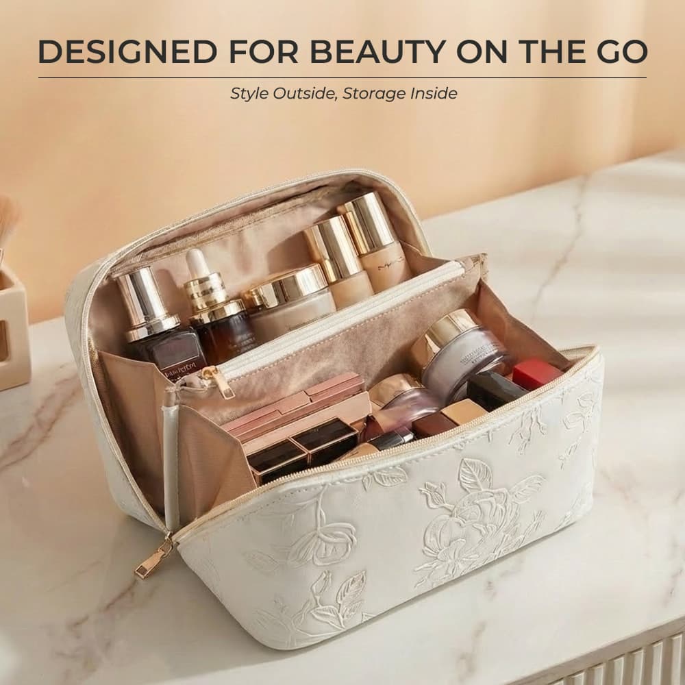 Ferixo™ Allure Series –Embossed Cosmetic Travel Bag - 2