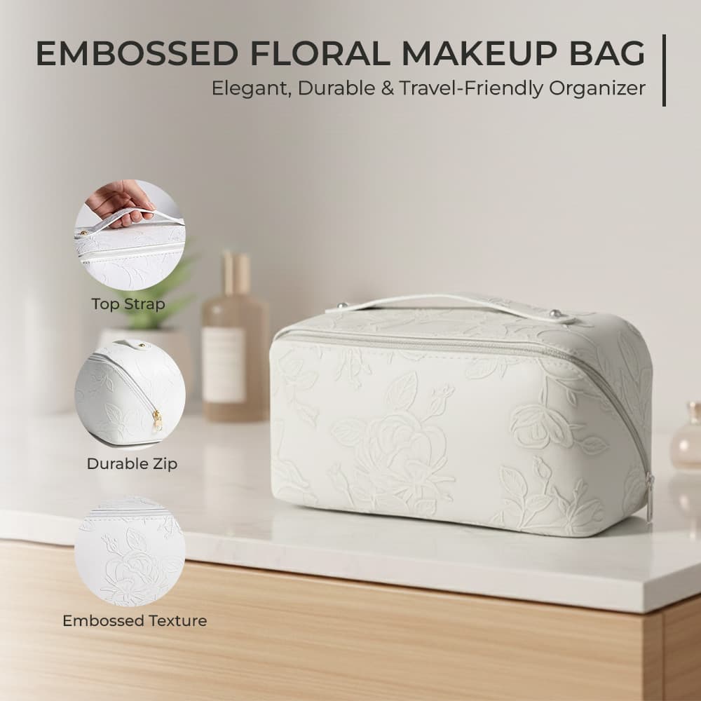 Ferixo™ Allure Series –Embossed Cosmetic Travel Bag - 1