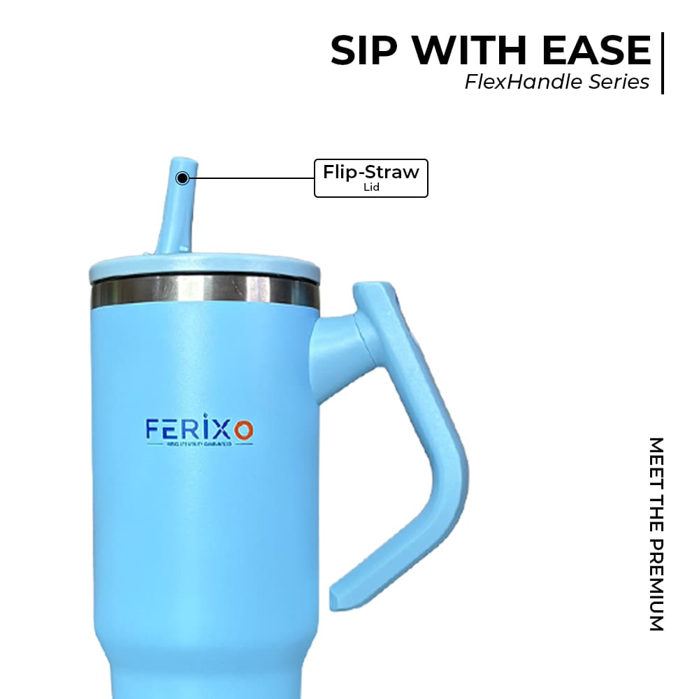 Ferixo™ FlexHandle Tumbler | Stylish Reusable Drinking Cup – Large Capacity Portable Tumbler | Durable & Leak-Resistant Everyday Water & Beverage Cup for Home, Office,Gym, Travel and Everyday Use - 2