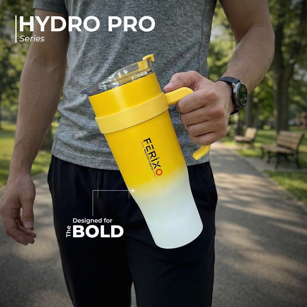 Ferixo™ Hydro pro Tumbler | Compact Reusable Tumbler – Spill-Resistant Drinking Cup with Lid for Gym,Outdoor, Work & Travel | - 1