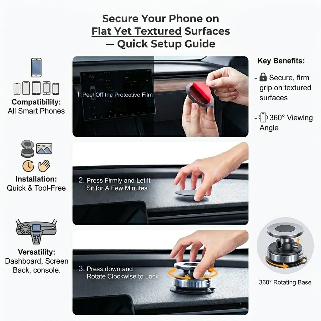 Ferixo™ Universal 360° Magnet Phone Holder with Vacuum Suction Base - 5